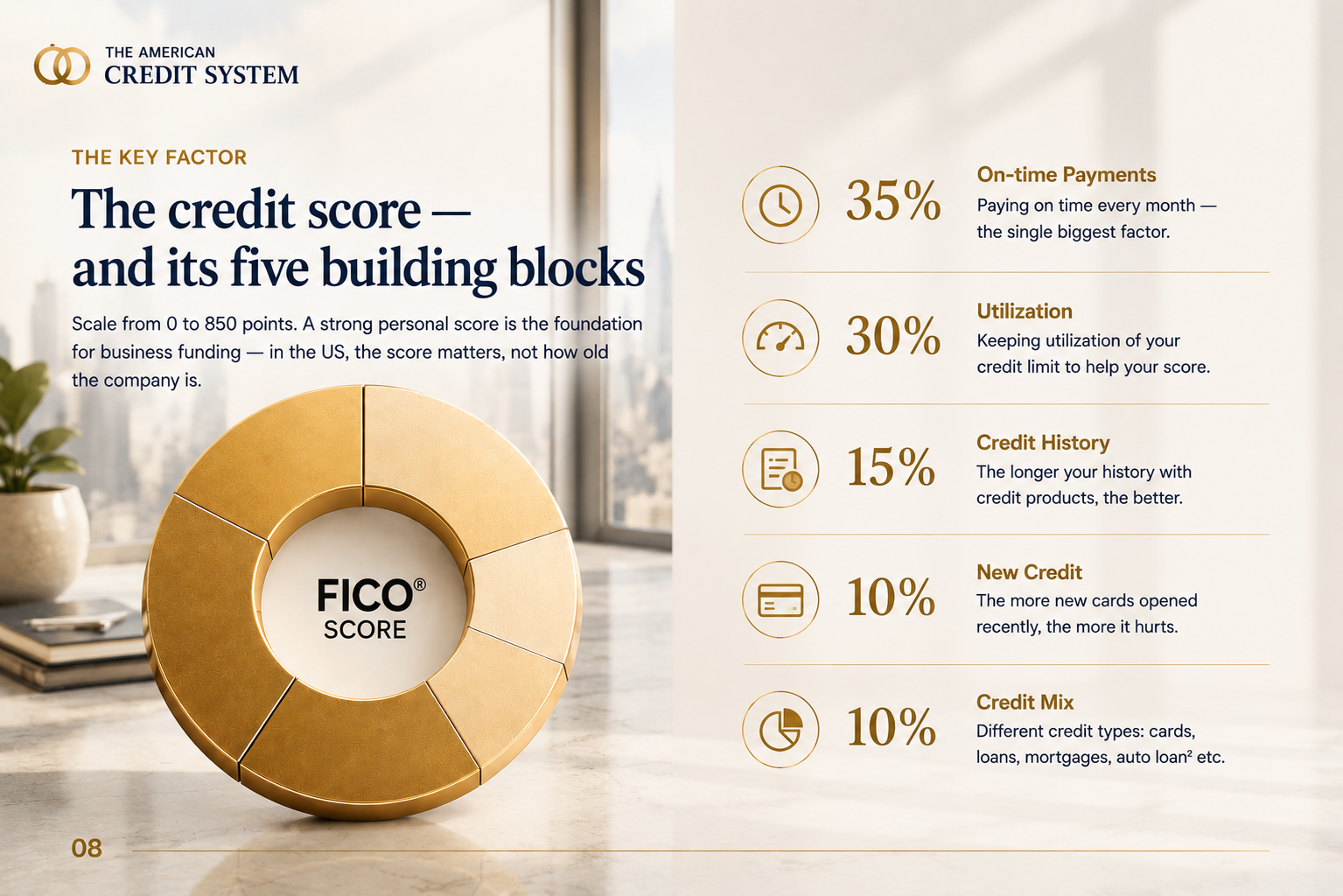 Credit score building blocks